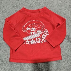 Disney Baby Red Long Sleeve Swim Shirt